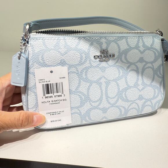 Coach Nolita 19 Shell Print CBK79 Sketch Signature Canvas CBM72 - Picture 11 of 16